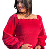 Smocked Top – Elegant & Chic Velvet Fashion Raspberry Pink
