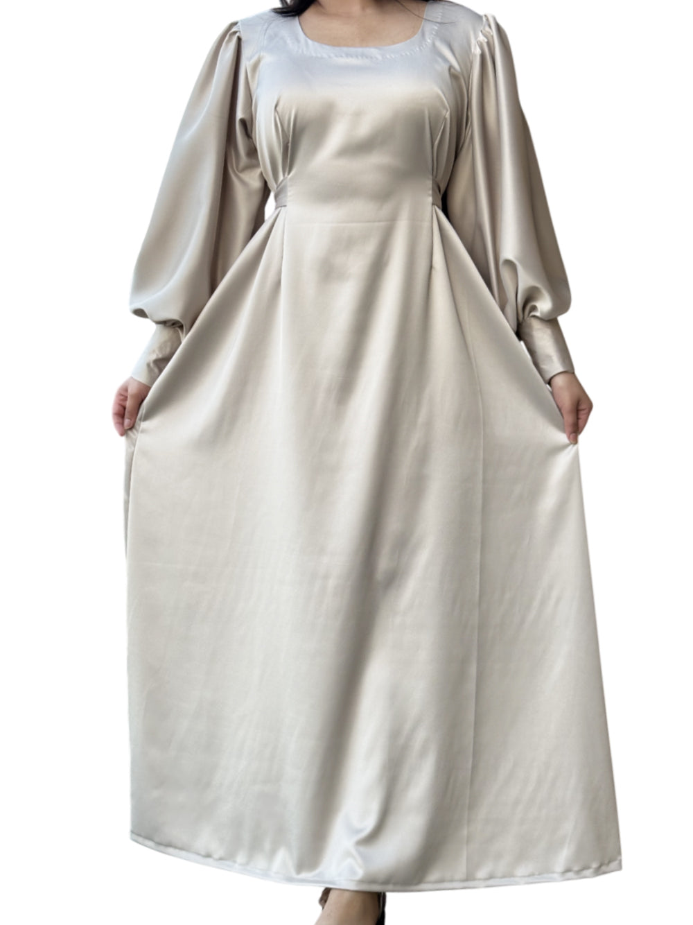 Slim Fit Belt Long Dress - A Stunning A-line Gown Designed