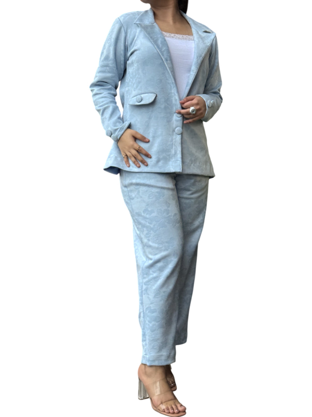 Floral Print Blazer Set – Elegant & Chic