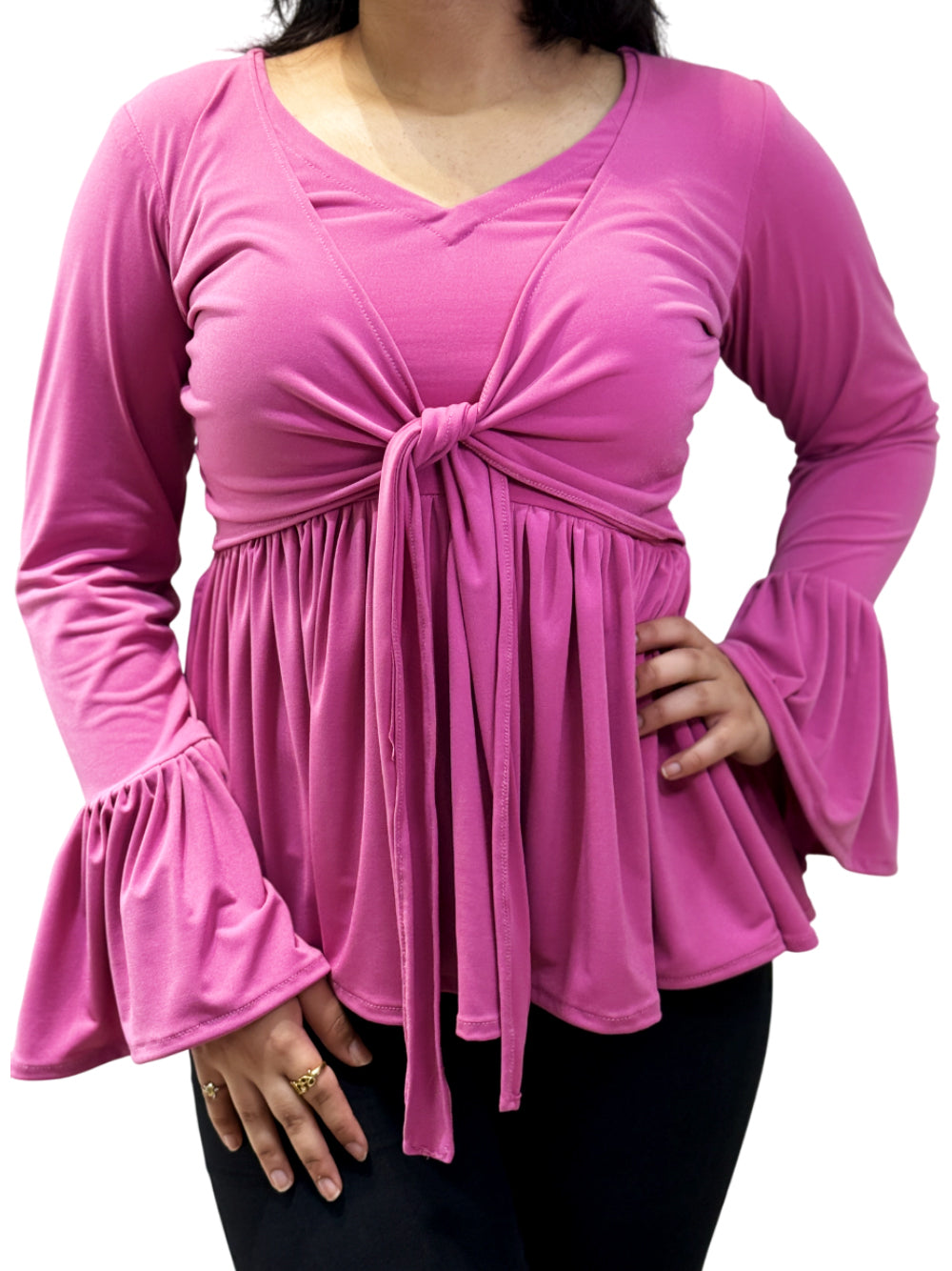 Knotted Flare Top – Wild Orchid Pink