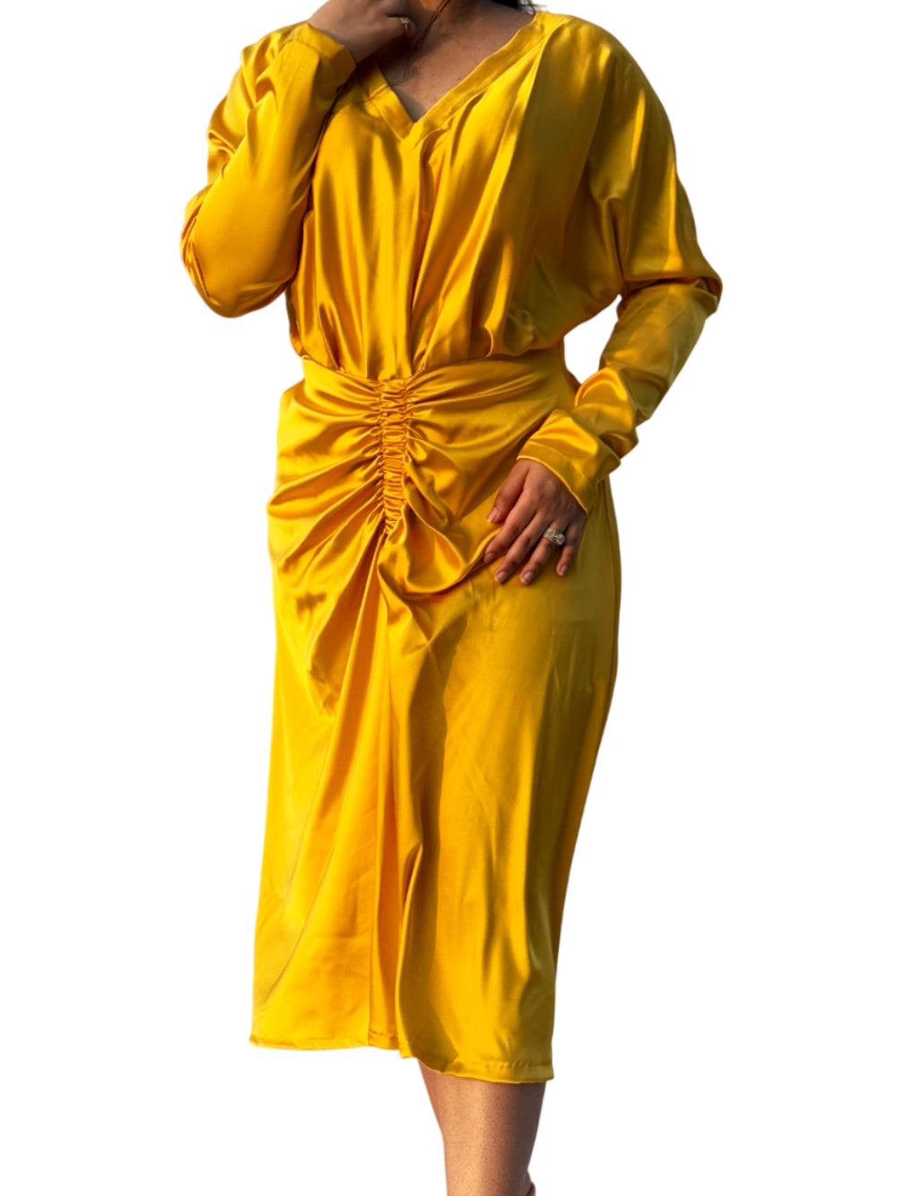 Lycra Satin Balloon Dress – Chic & Effortless Elegance