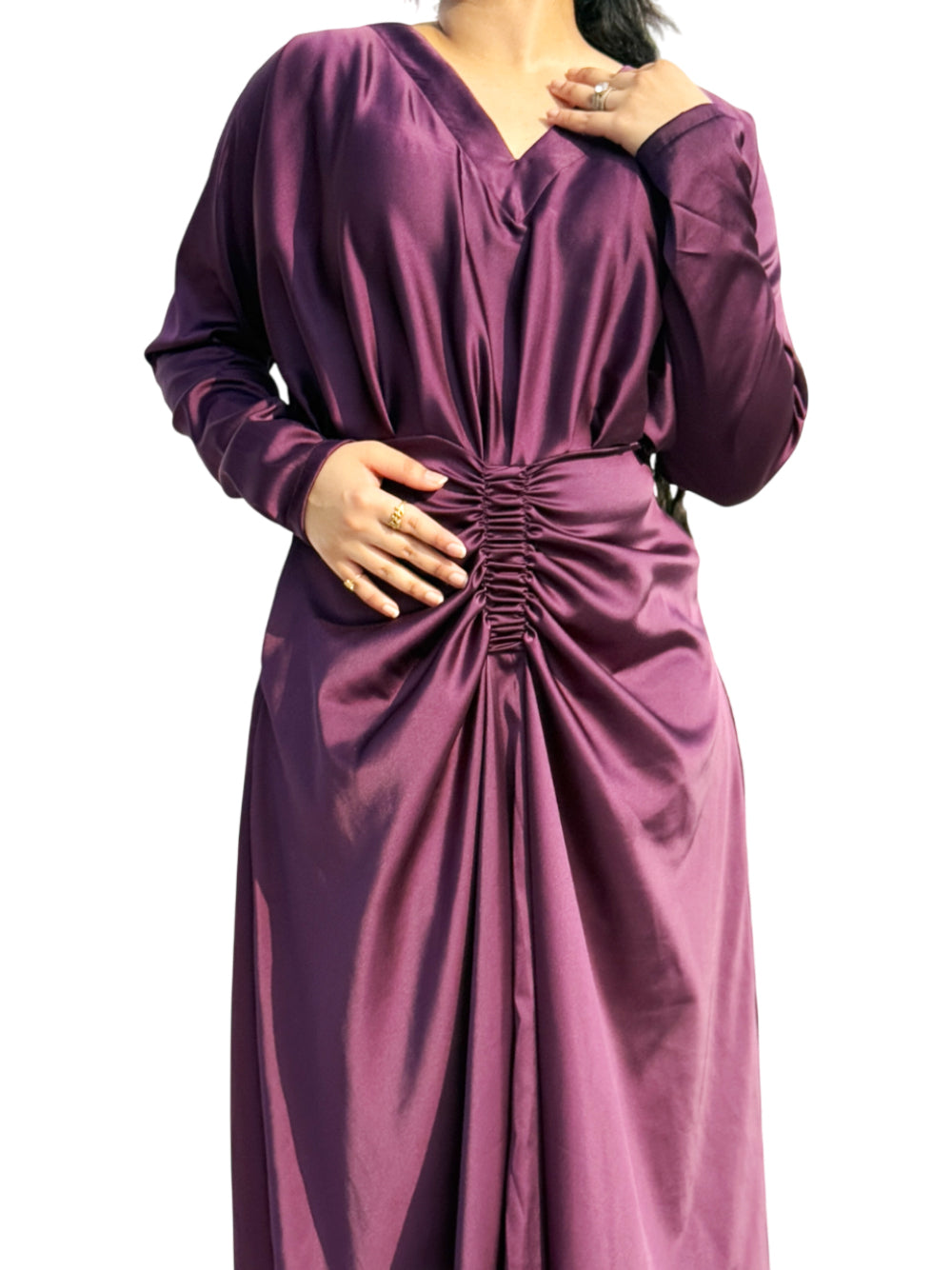 Lycra Satin Balloon Dress – Chic & Effortless Elegance Teal