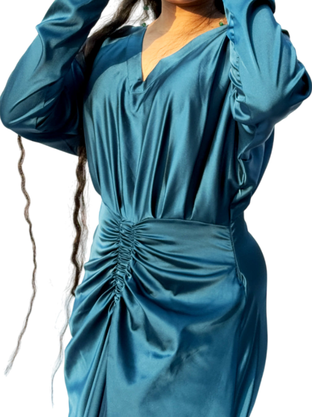 Lycra Satin Balloon Dress – Chic & Effortless Elegance